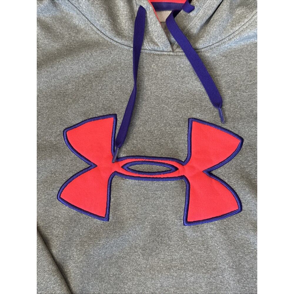 Under‎ Armour Sweatshirt Hoodie Adult S Gray Logo Pullover Storm Pockets Womens - Picture 2 of 6